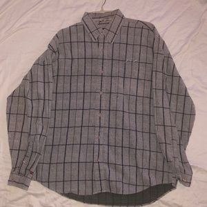 FUBU Gray Striped Long sleeve Button down